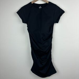 Blanqi Maternity Dress Womens Bodycon Stretch Cap Sleeve Dress Medium Black